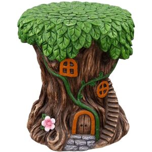 Northlight Fairy Tree Stump Outdoor Garden Plant Stand Brown NoSize