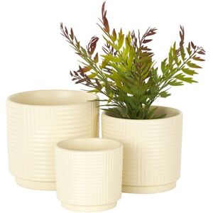Peyton Lane Set of 3 Geometric Ceramic Planters NoColor ns