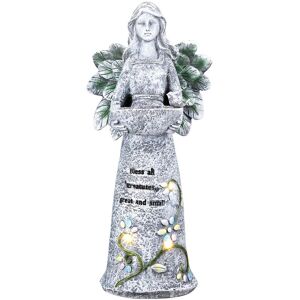 Northlight LED Solar Lighted Bless All Creatures Outdoor Garden Birdbath NoColor NoSize