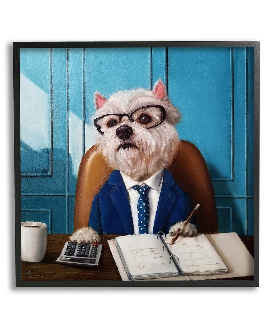 Stupell Office Worker Terrier Dog Framed Giclee Wall Art by Lucia Heffernan NoColor 17 x 17