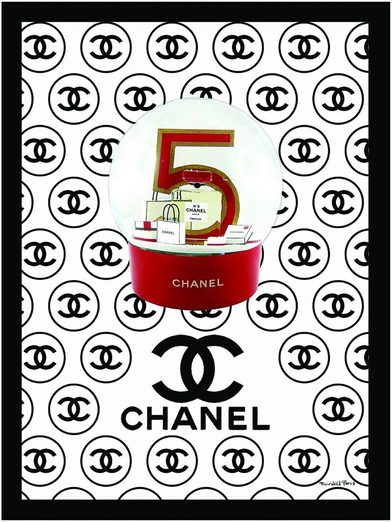 Fairchild Paris Chanel No5 Snowglobe Framed Print Black NoSize