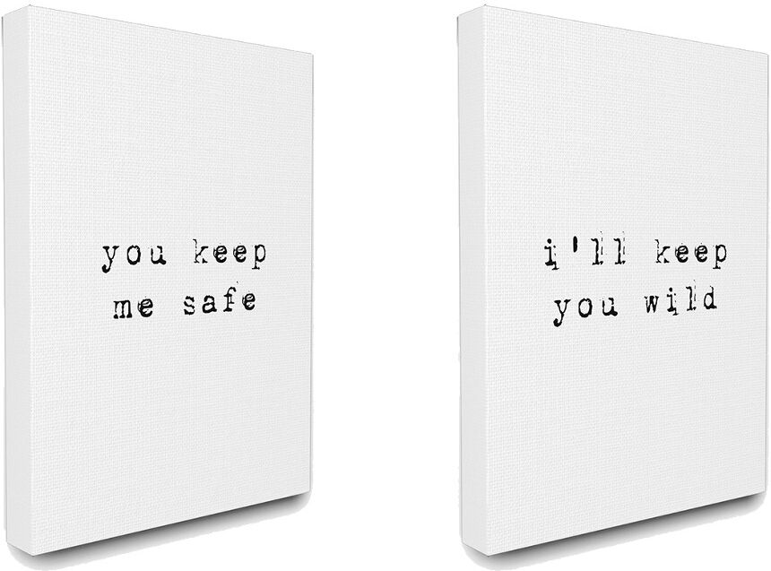 Stupell Keep Me Safe Keep You Wild Typography 2pc Canvas Wall Art Set by lulusimonSTUDIO NoColor 16 x 20