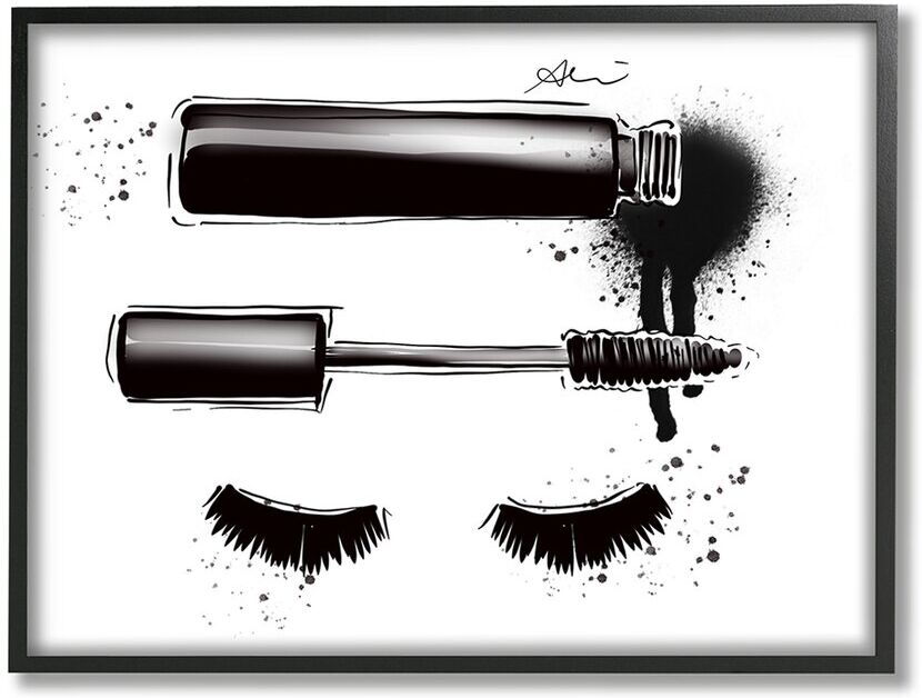 Stupell Glam Mascara Lashes Makeup Framed Giclee Wall Art by Alison Petrie NoColor 11 x 14