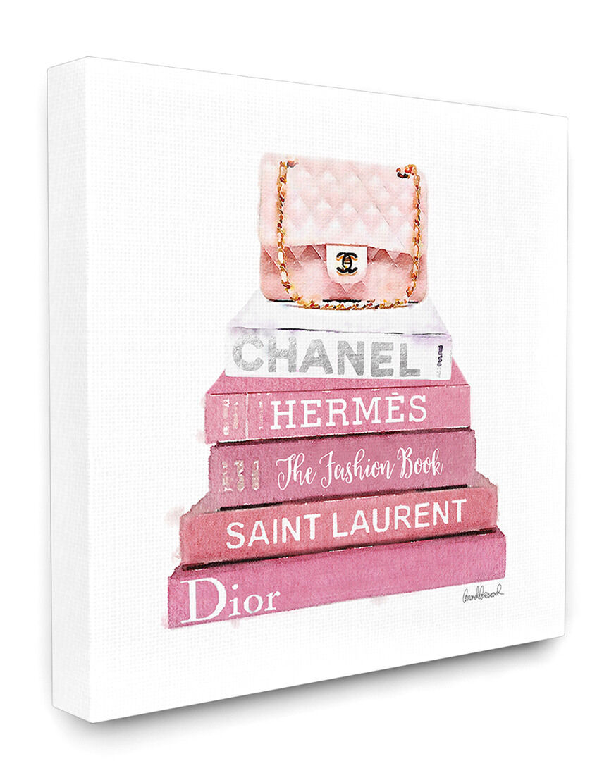 Stupell Pink Book Stack Fashion Handbag Canvas Art NoColor 24" x 24"