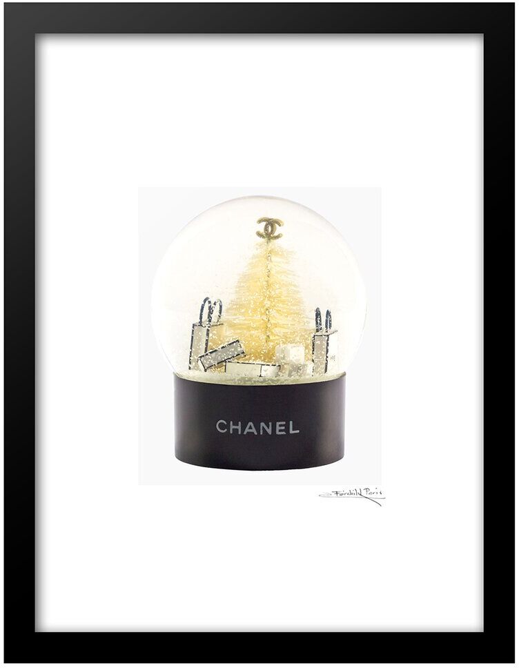 Fairchild Paris Chanel Holiday Snow Globe Wall Art NoColor 14" x 18" x .75"