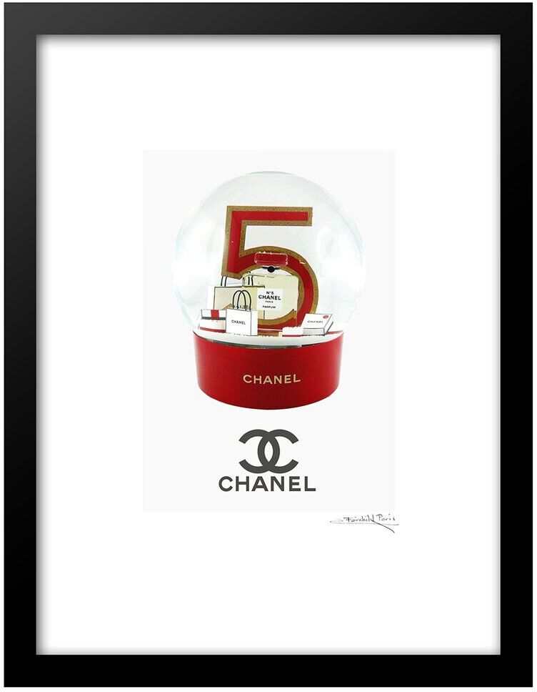 Fairchild Paris Chanel No5 Snow Globe Wall Art NoColor 14" x 18" x .75"