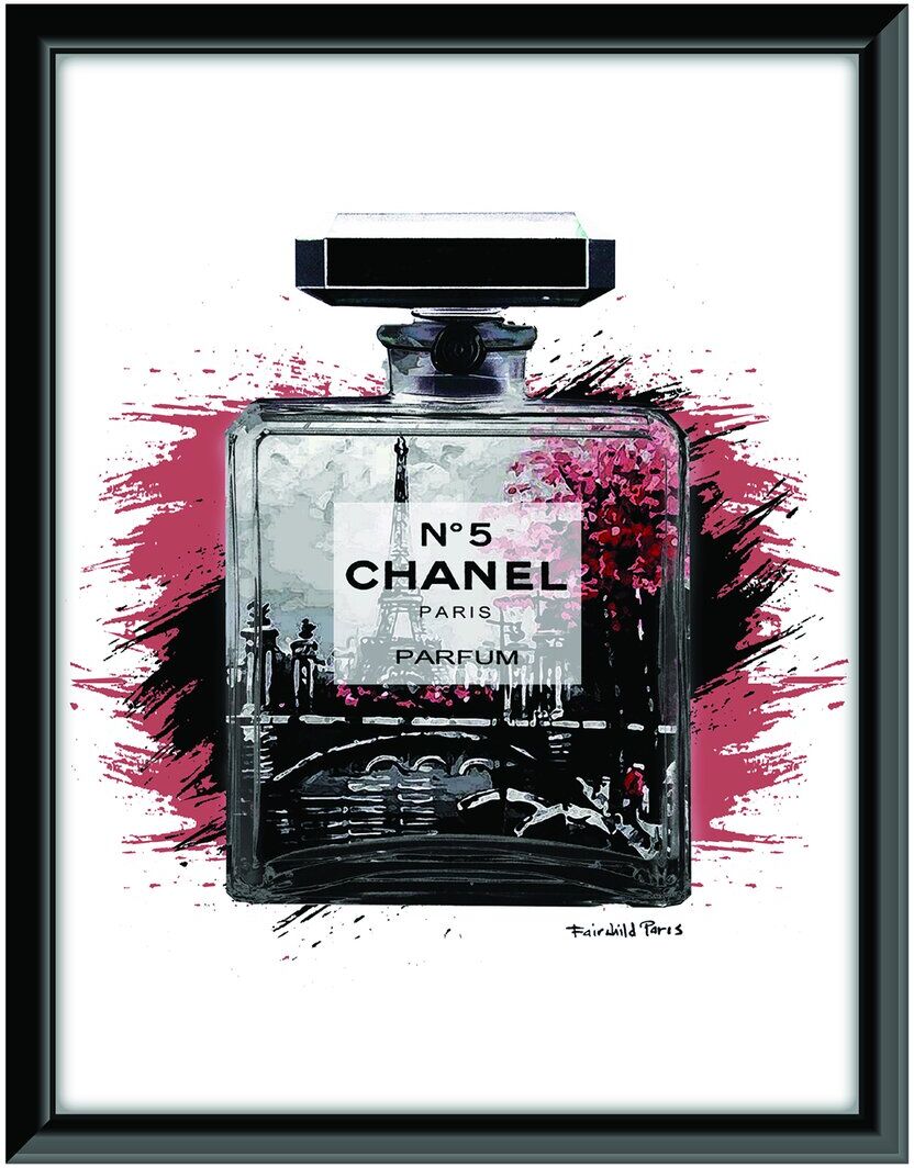 Fairchild Paris Chanel City Deisgn Framed Print Wall Art Black NoSize