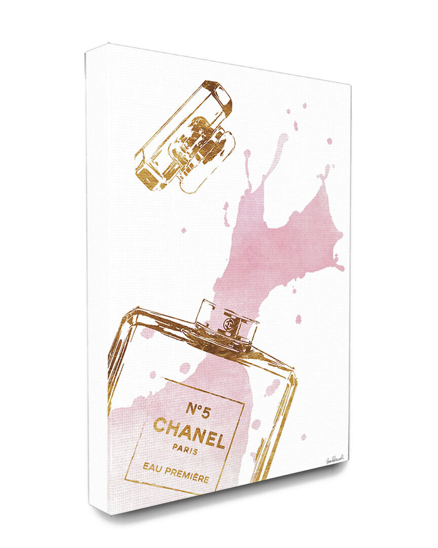 Stupell Glam Perfume Bottle Splash Pink Gold Canvas Art Canvas Art NoColor 30" x 40"