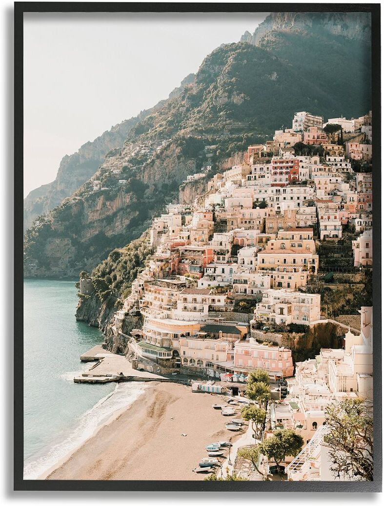 Stupell Cinque Terre Coastal Town Scenery Framed Giclee Wall Art by Krista Broadway NoColor 11 x 14