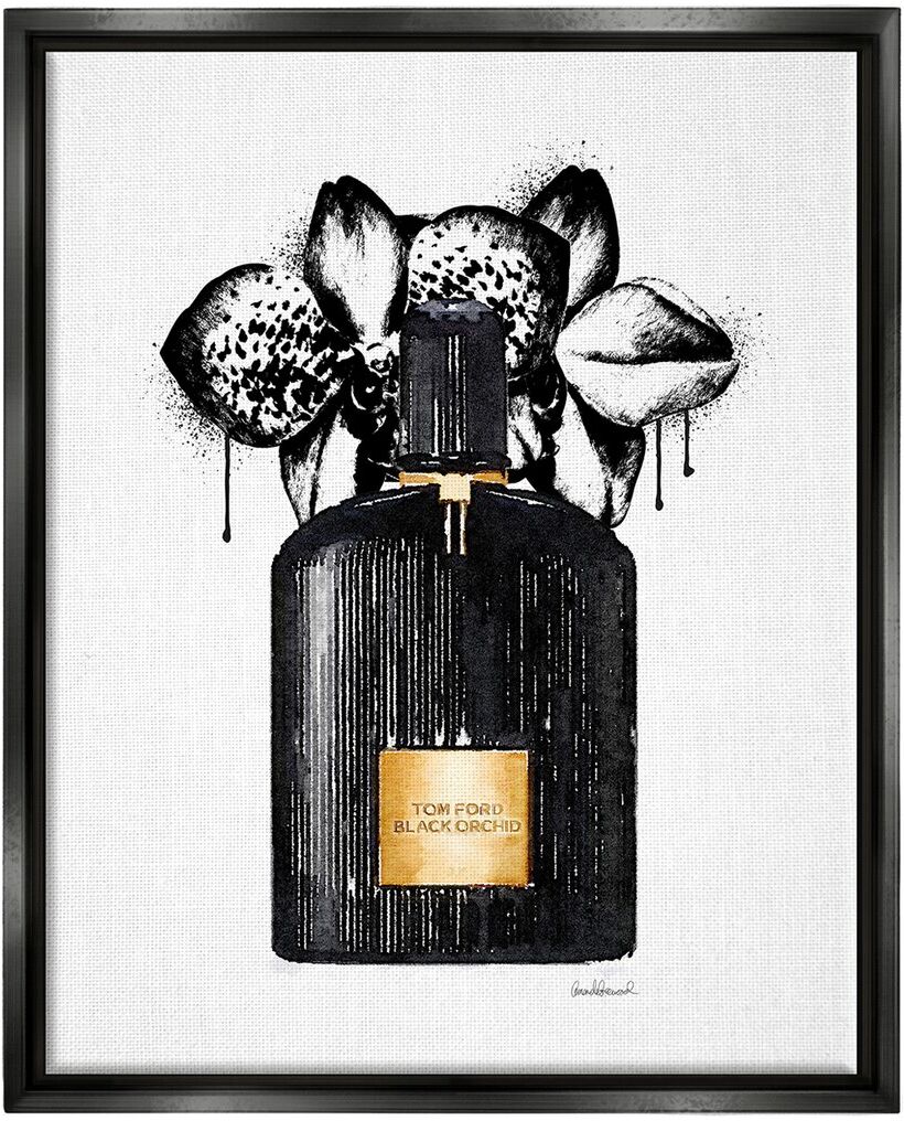 Stupell Glam Perfume Urban Drip Framed Floater Canvas Wall Art by Amanda Greenwood NoColor 25 x 31