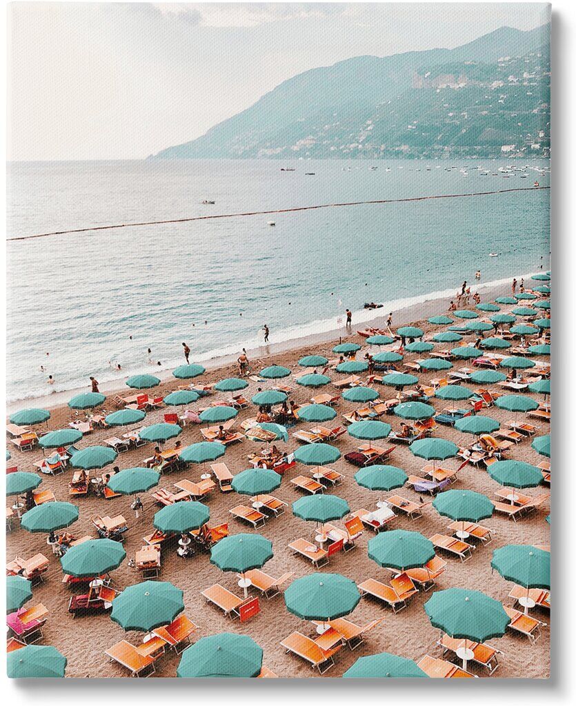 Stupell Beach Umbrellas Coastal Vacation Canvas Wall Art by Krista Broadway NoColor 16 x 20