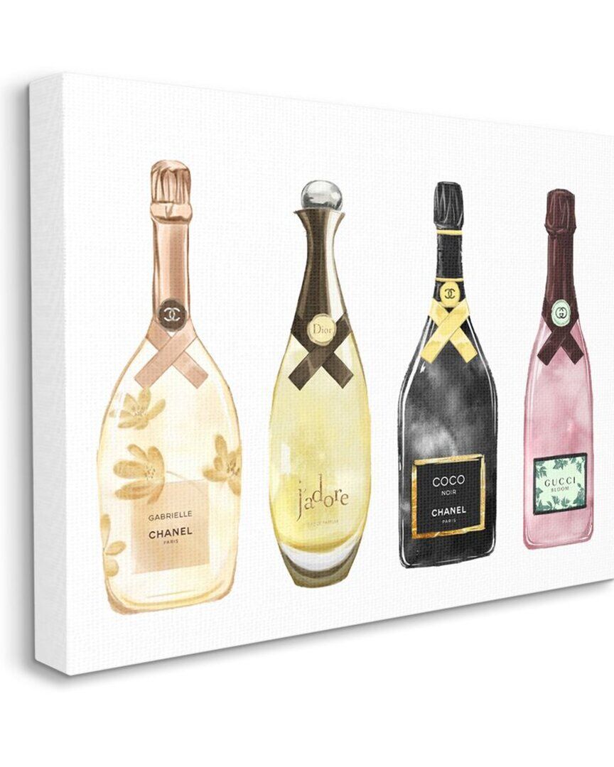 Stupell Perfume Bottle Brands Fashion Glam Watercolor Wall Art Gold 16 x 20