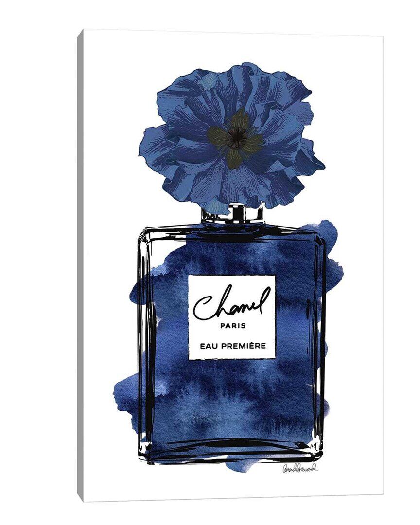 iCanvas Perfume With Black & Blue Flower by Amanda Greenwood Wall Art NoColor 40 x 26