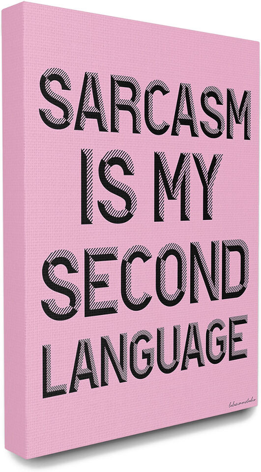 Stupell lulusimonSTUDIO Pink and Black Sarcasm Is My Second Language NoColor 16" x 20"