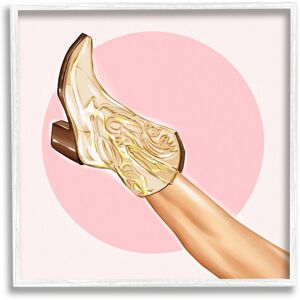 Stupell Cowgirl Boot Pink Country Fashion Framed Giclee Wall Art by Ziwei Li NoColor 12 x 12