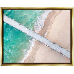 Stupell Aerial Ocean Beach Bridge Framed Floater Canvas Wall Art by Jeff Poe NoColor 25 x 31