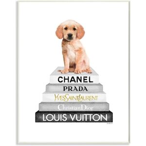 Stupell Resting Puppy On Glam Fashion Icon Book Wall Art White 13 x 19