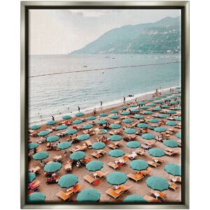 Stupell Beach Umbrellas Coastal Vacation Framed Floater Canvas Wall Art by Krista Broadway NoColor 25 x 31