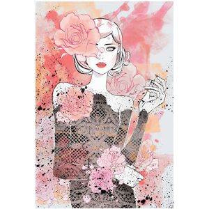 Marmont Hill Floral Girl Wrapped Canvas Print NoColor 12x18