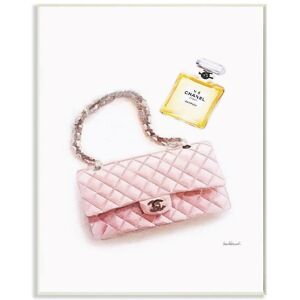 Stupell Pink Purse Gold Perfume Glam Fashion Watercolor Wall Art Pink 10 x 15