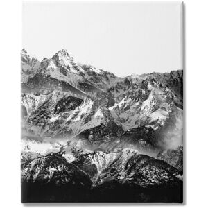 Stupell Snow Cap Mountains High Contrast Black White Landscape Stretched Canvas Wall Art by Shelley Lake Black NoSize