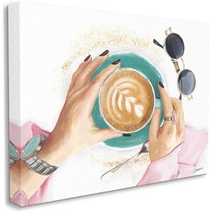 Stupell Glam Latte Art Women's Fashion Accessories Coffee Stretched Canvas Wall Art by Ziwei Li White NoSize