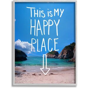 Stupell My Happy Place Summer Beach Framed Giclee Wall Art by K. Kaufman NoColor 24 x 30