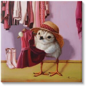 Stupell Bird Pink Dressing Room Clothes Canvas Wall Art by Lucia Heffernan NoColor 36 x 36