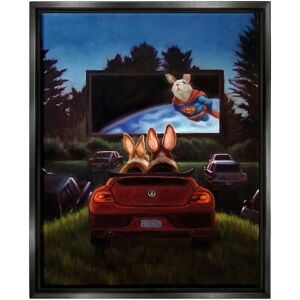 Stupell Romantic Bunny Movie Drive-In Framed Floater Canvas Wall Art by Lucia Heffernan NoColor 17 x 21