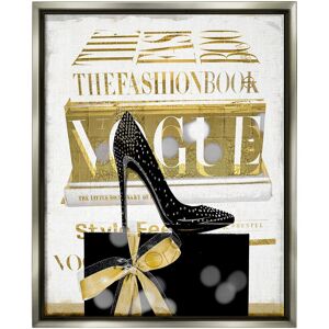 Stupell Fashion Books Stacked Glam Heels Framed Floater Canvas Wall Art by Madeline Blake NoColor 17 x 21