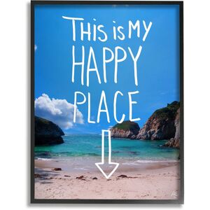 Stupell My Happy Place Summer Beach Framed Giclee Wall Art by K. Kaufman NoColor 24 x 30