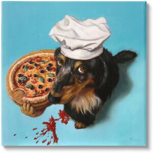 Stupell Dog Chef Pizza Bite Portrait Canvas Wall Art by Lucia Heffernan NoColor 24 x 24