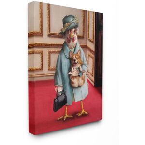 Stupell Queen Chicken With Corgi Regal Animal Humor Wall Art NoColor 24 x 30