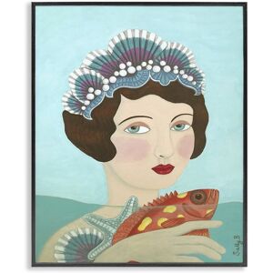 Stupell Woman & Fish Framed Giclee Art NoColor 24x30