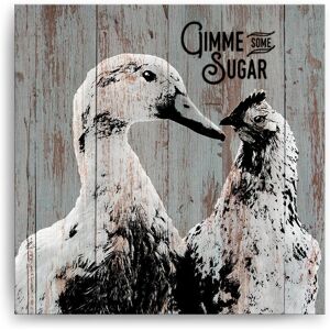 Ready2HangArt Sweet Duck & Hen Wrapped Canvas Wall Art by Olivia Rose NoColor 12 x 12