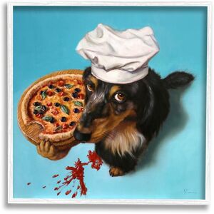 Stupell Dog Chef Pizza Bite Portrait Framed Giclee Wall Art by Lucia Heffernan NoColor 24 x 24