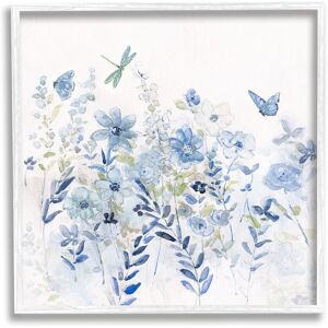 Stupell Delicate Blue Floral Garden Framed Giclee Wall Art by Sally Swatland NoColor 12 x 12