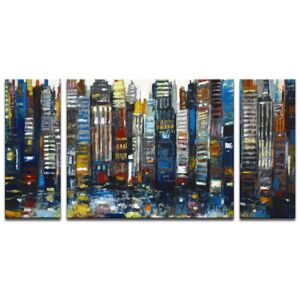 Ready2HangArt Never Sleeps 3 Piece Wrapped Canvas Wall Art Set NoColor Overall 60in W x 30in H
