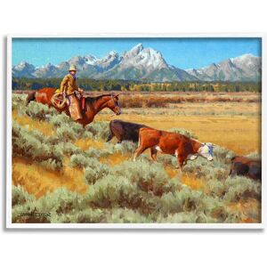 Stupell Western Ranch Horse Cattle Framed Giclee Wall Art by Jimmy Dyer NoColor 16 x 20
