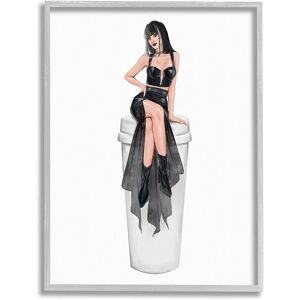Stupell Fashionable Woman Glam Coffee Cup Framed Giclee Wall Art by Ziwei Li NoColor 16 x 20