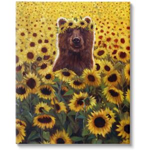 Stupell Happy Bear Sunflower Field Canvas Wall Art by Lucia Heffernan NoColor 24 x 30