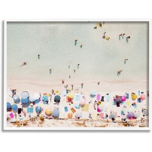 Stupell Aerial Beach View People Swimming Framed Giclee Wall Art by Krista Broadway NoColor 16 x 20