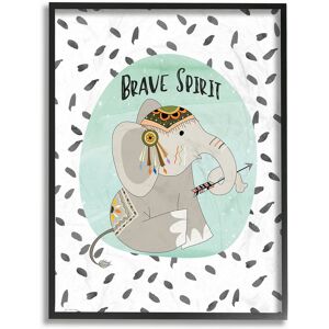 Stupell Brave Spirit Tribal Elephant by Jo Moulton Framed Art NoColor 11" x 2" x 14"