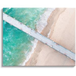 Stupell Aerial Ocean Beach Bridge Canvas Wall Art by Jeff Poe NoColor 36 x 48
