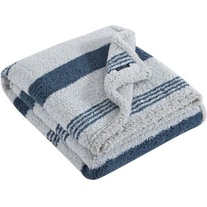 Nautica Saltmarsh Sherpa-Reversible Throw Blanket Blue 60" x 50"