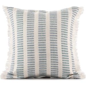 LR Home Dahlia Hand-Woven Striped Indoor/Outdoor Throw Pillow Blue NoSize