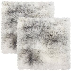 Natural Group Pack of 2 New Zealand Sheepskin Chair Seat Pad Grey NoSize