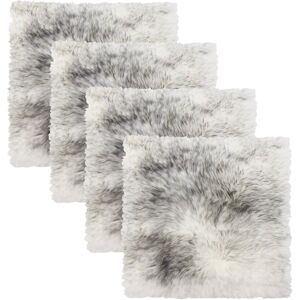 Natural Group Pack of 4 New Zealand Sheepskin Chair Seat Pad Grey NoSize