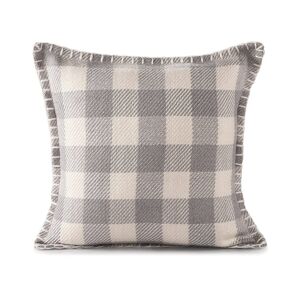 LR Home Dahlia Hand-Woven Plaid Indoor/Outdoor Throw Pillow Gray NoSize