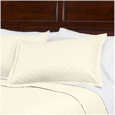 Cuddledown Sateen Meridian Quilted Sham White King Cuddledown Sateen Meridian Quilted Sham White King
